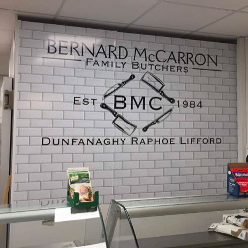 Bernard-McCarron-Family-Butchers-Interior-Wall-Signage